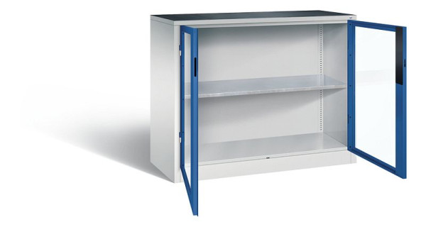 C+P gereedschapskast Acurado, H1000xB1200xD500mm, kleur: lichtgrijs / gentiaanblauw, verzonken handgreep, 8831-055 S10182
