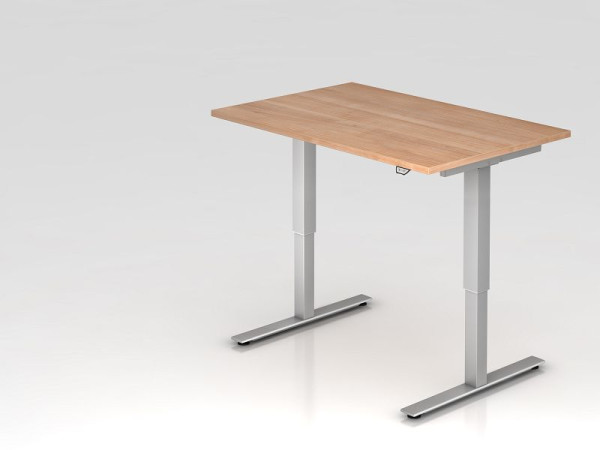 Hammerbacher zit-sta bureau elektrisch 120x80cm walnoot, werkhoogte 73 - 119 cm, VXMST12/N/S