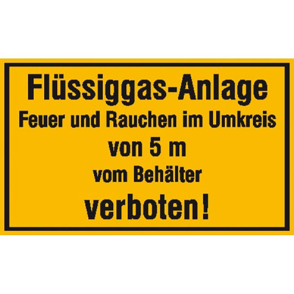 Stein HGS HGS informatiebord voor bedrijfsidentificatie, vloeibaar gassysteem, vuur en roken..., 250x150 mm/folie, zelfklevend, 21.5846
