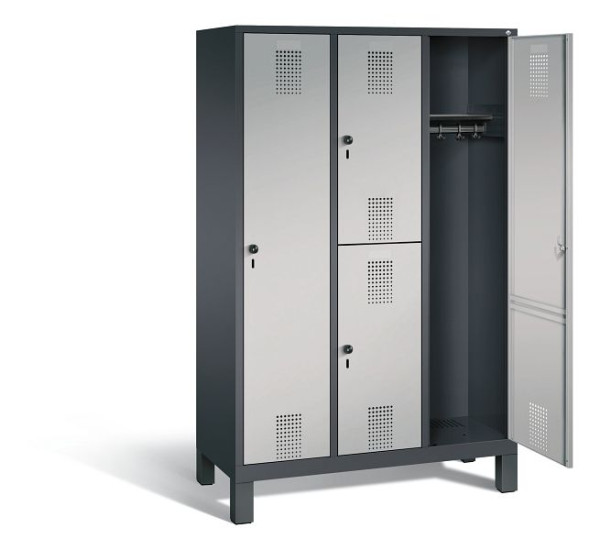 C+P cijferslot Evolo, H1850xB1200xD500mm, kleur: zwart-grijs/wit aluminium, 48610-32 S10024