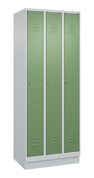 C+P luierkluis Classic PLUS, onderbouw, 3 vakken, 1950x750x500mm, 7035/6011, cilindersloten, 080020-39 S10021