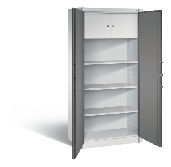 C+P brandbeveiligingskast Certos, H1950xW930xD500mm, kleur: lichtgrijs / vulkaangrijs, handgreep, 4 OH, 1170-200 S10078