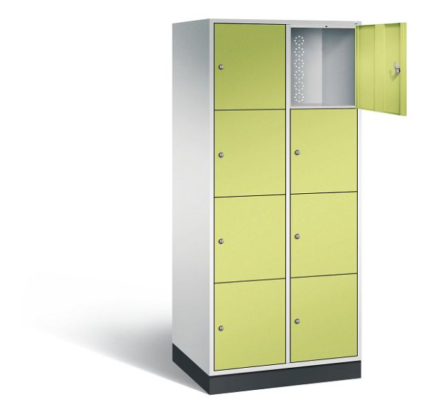 C+P XL lockerkast Intro, H1950xW820xD590mm, kleur: lichtgrijs / virid groen, 8470-203 S10059