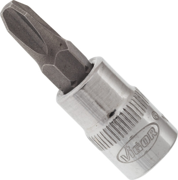 VIGOR schroevendraaierbit, hol vierkant 6,3 mm (1/4 inch), kruiskopprofiel PH, PH3, V2438N