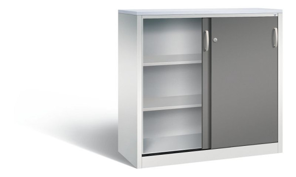 C+P dressoir met schuifdeuren Acurado, H1200xB1200xD500mm, kleur: lichtgrijs/vulkaangrijs, beugelgreep, 3 niveaus, 2057-1200 S10276
