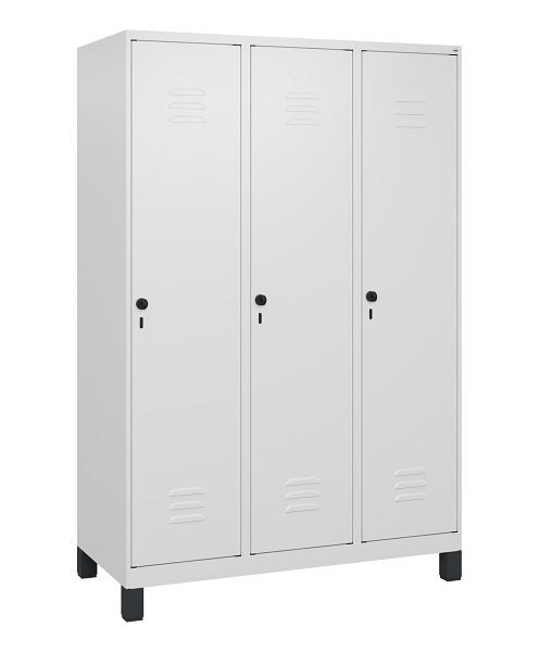 C+P luierkluis Classic PLUS met middenwand, voeten, 3 vakken, 1800x1200x500mm, 9016/9016, veiligheidsdraaigrendel, 0800107-32F S10014
