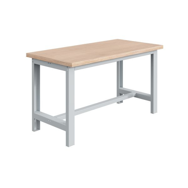 SOFAME SI zware werkbank B 1500 x D 750 x H 840 mm, multiplex werkblad 40 mm, lichtgrijs RAL 7035, W010010004GC