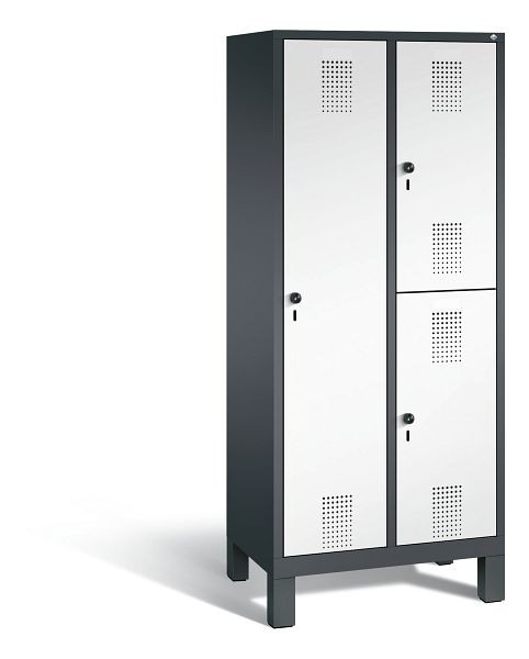 C+P cijferslot Evolo, H1850xW810xD500mm, kleur: zwartgrijs / verkeerswit, 48610-22 S10020