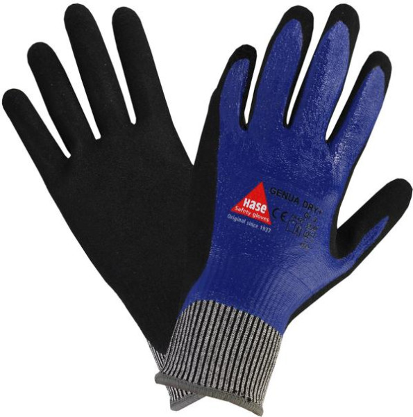 Hase Safety GENUA DRY +, 5-Fg.-Sicherheitshandschuhe, schnittfest, Größe: 8, VE: 10 Paar, 508555-8