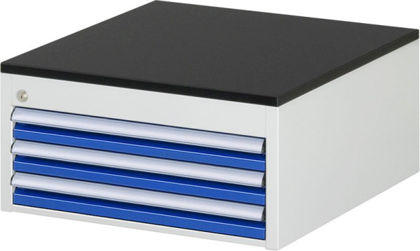 RAU ladekast serie 7000, B580 x D650 x H280 mm, 3 x lade afmeting L 3xH60 mm, werkblad met melamineharscoating, 03-L1.2A-M.11