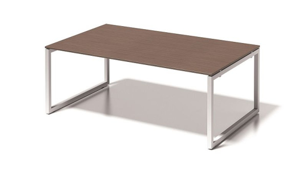 Bisley Cito directiewerkplek/vergadertafel, 730 mm in hoogte vast O-frame, H 19 x B 2000 x D 1200 mm, walnoot/verkeerswit, DOF2012WN396