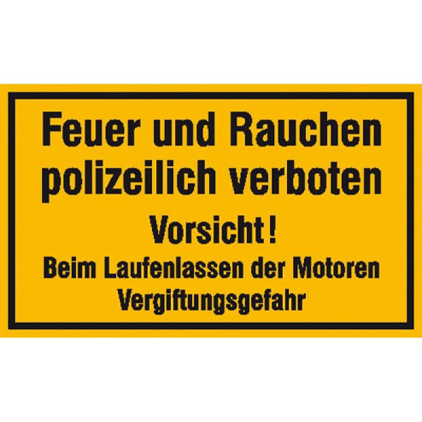 Stein HGS HGS bord, vuur en roken verboden door de politie, 300 x 200 mm / aluminium, reliëf en geëmailleerd, 11.5206