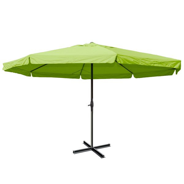 Mendler parasol Meran Pro, horeca marktparasol met volant Ø 5m polyester/aluminium 28kg, groen zonder standaard, 34347