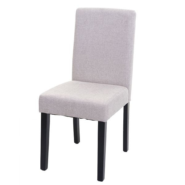 Mendler eetkamerstoel Littau, keukenstoel, stof/textiel, creme-beige, donkere poten, 74552