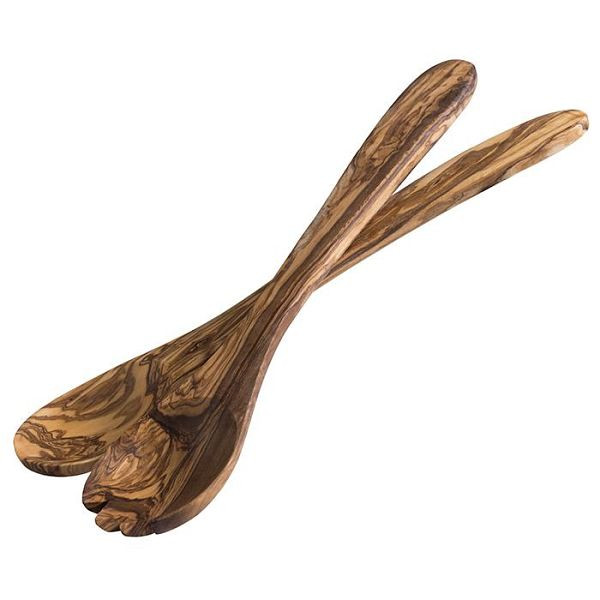 APS Saladecouverts, set van 2 -OLIVE-, elk 7,5 x 6 cm, handvat: 22,5 cm, olijfhout, 00842