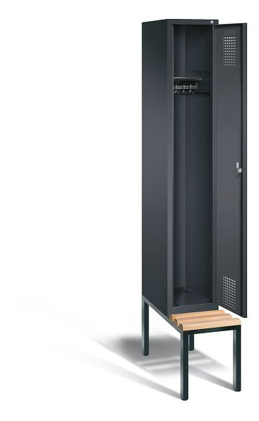 C+P kleerkast Evolo, H2090xB320xD815mm, kleur: zwart-grijs, 48050-10 S10081