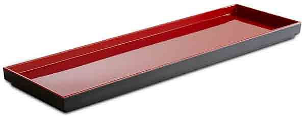 APS GN 2/4 dienblad -ASIA PLUS-, 53 x 16,2 cm, hoogte: 3 cm, melamine, binnenkant: rood, glanzend, buitenkant: zwart, mat, 15460