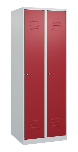 C+P luierkluis Classic PLUS met middenwand, 2 vakken, 1700x600x500mm, 7035/3003, cilindersloten, 0800007-20F S10014