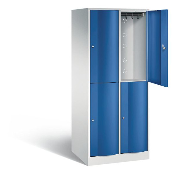 C+P locker dubbeldekker XL Resisto, H1950xW772xD640mm, kleur: lichtgrijs / gentiaanblauw, 8270-273 S10010