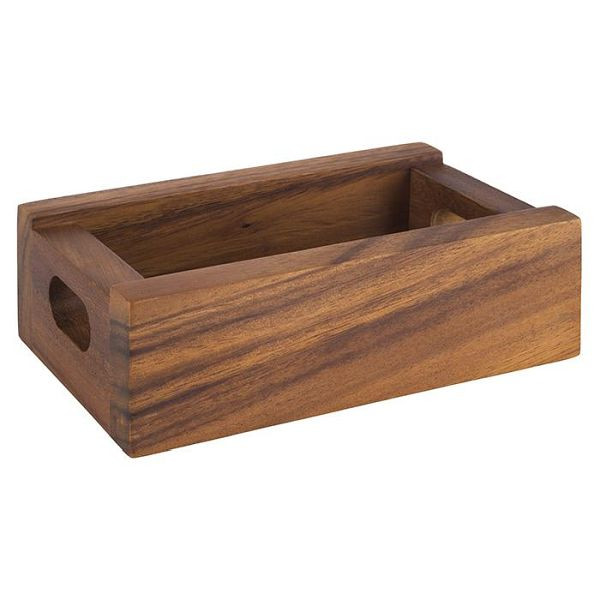 APS houten kist -TAFEL-, 15 x 9,5 cm, hoogte: 5 cm, acaciahout, ruimte voor ca. 20 theezakjes, ruimte voor 2 molens, 11726