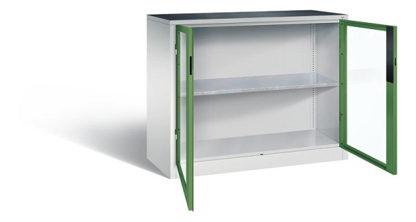 C+P gereedschapskast Acurado, H1000xB1200xD500mm, kleur: lichtgrijs / reseda groen, verzonken handgreep, 8831-055 S10183