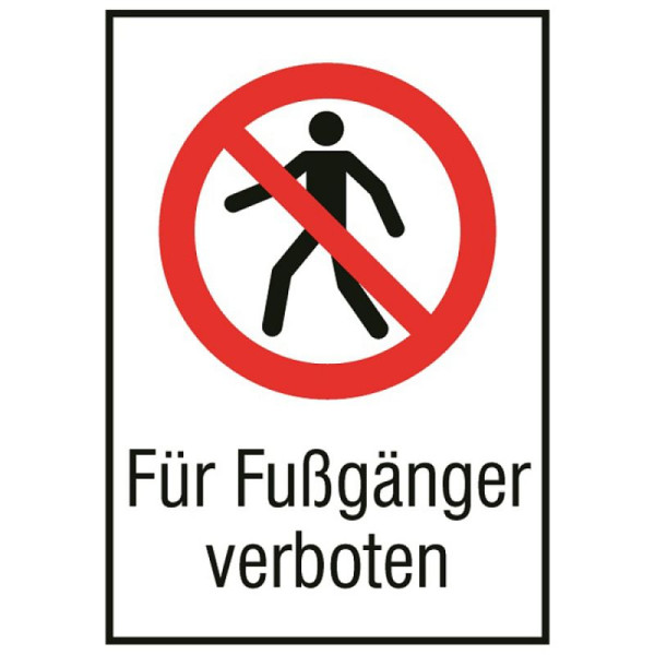 Stein HGS HGS combinatiebord, verboden voor voetgangers, 131 x 185 mm / aluminium, reliëf, 51.1132