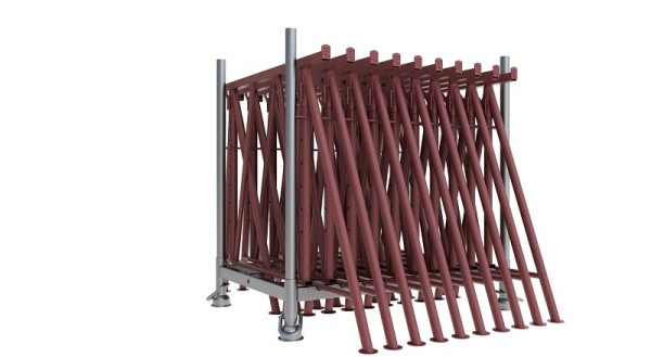 Schake vouwsteigerbokset bestaande uit: 1 x opslag- en transportpallet, 10 x vouwsteigerbok 2Compact S 1200", 10123S-SET2