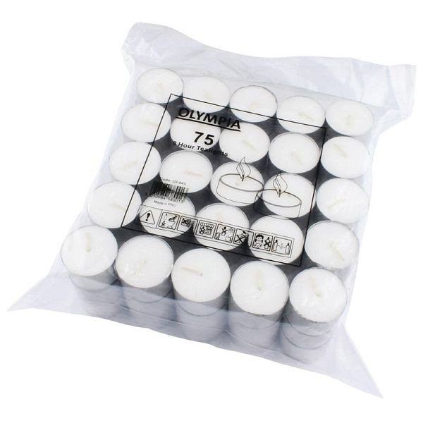 Olympia theelichtjes 8 uur, VE: 75 stuks, GF449