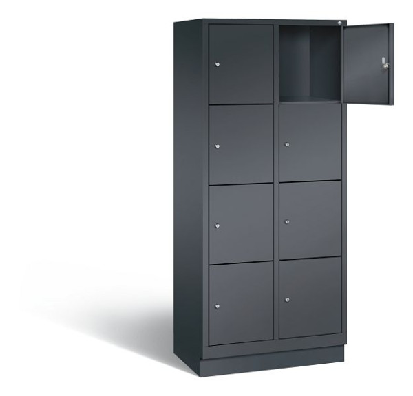 C+P lockerkast Evolo, H1800xW810xD500mm, kleur: zwart-grijs, 48020-224 S10032