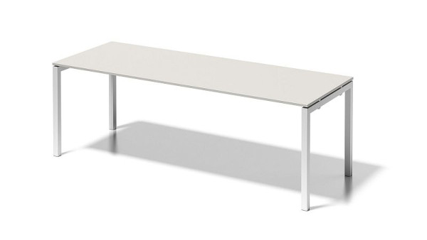 Bisley Cito bureau, 730 mm U-frame met vaste hoogte, H 19 x B 2200 x D 800 mm, grijswit/verkeerswit, DUF2208GW396