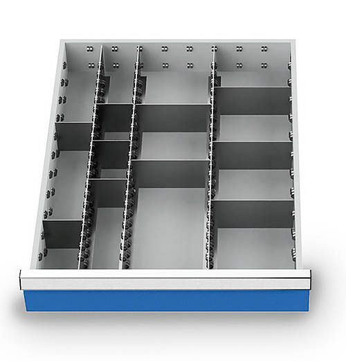 Bedrunka + Hirth metalen indelingsset 13 delig, R 18-24, paneelhoogte 100/125 mm, afmetingen in mm (BxDxH): 450 x 600 x 75, 114BLH100
