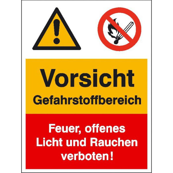 Stein HGS HGS combinatiebord met waarschuwingsbord en verbodsbord, let op gevaarlijke stoffen gebied..., 43.0513