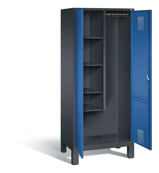 C+P reinigingsmiddelenkast Evolo, H1850xW810xD500mm, kleur: zwartgrijs / gentiaanblauw, 48110-02 S10092