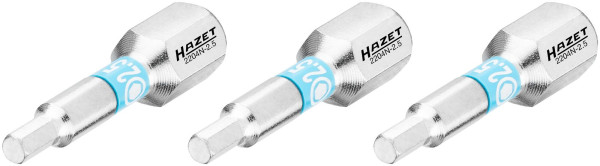 Hazet bit, massief zeskant 6,3 (1/4 inch), binnenzeskant profiel, 2,5 mm, aantal gereedschappen: 3, 2204N-2,5/3