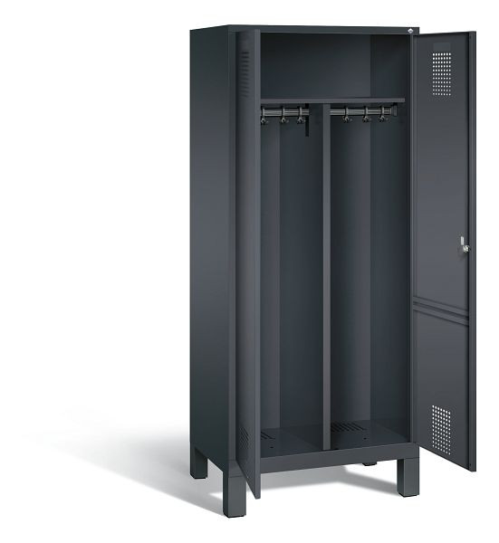 C+P zwart wit kastje Evolo, H1850xW810xD500mm, kleur: zwart-grijs, 48012-22 S10074