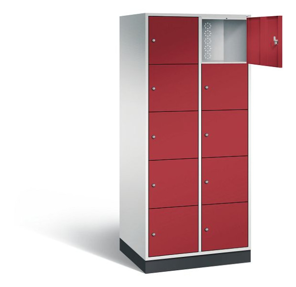 C+P XL lockerkast Intro, H1950xW820xD590mm, kleur: lichtgrijs/robijnrood, 8570-203 S10003