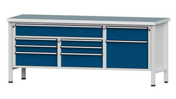 ANKE werkbanken kistwerkbank, model 282 V, 2000 x 700 x 840 mm, RAL 7035/5010, UBP 40 mm, 304.540