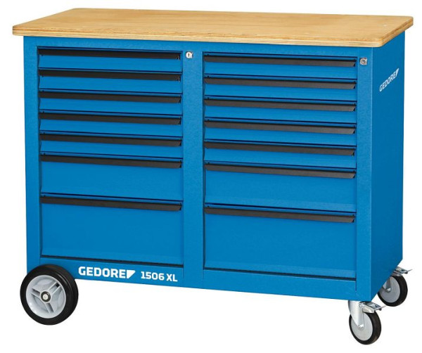 GEDORE verrijdbare werkbank extra breed met 14 laden, 2528088