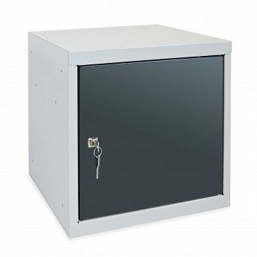 ADB kostbaarhedenkluis cilinderslot, corpusafmetingen LxBxH 400x400x400 mm, corpuskleur: grijs, RAL 7035/7016, 41201