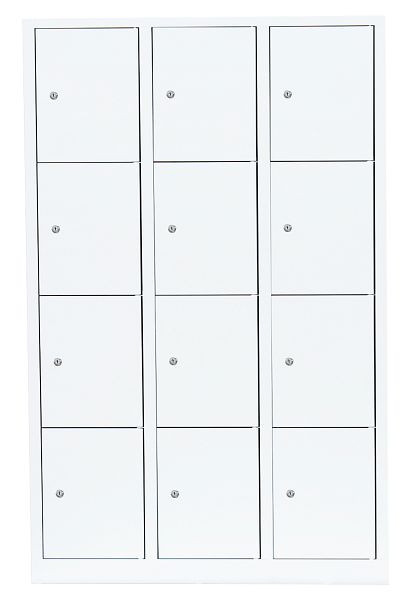 Lüllmann stalen compartimentenkast, 1800 x 1185 x 500 mm, signaalwit/signaalwit, 523437