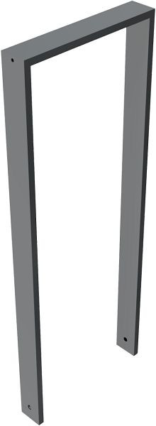 Schake armleuning van rechthoekige staalbuis, 80 x 20 mm, zonder dwarsbalk, totale breedte: 450 mm, thermisch verzinkt en gecoat DB 703, 458_045B
