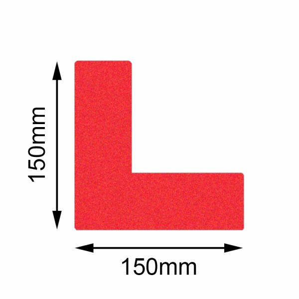 Mehlhose vloermarkering Safety rood hoek 150x150mm, VE: 10 stuks, KSRW1V10