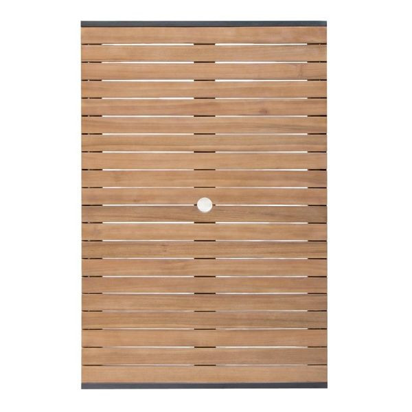 Bolero rechthoekige stalen en acaciahouten tafel 120x80cm, DS153