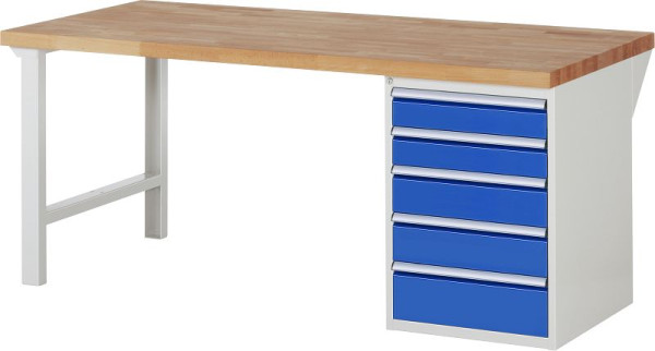 RAU werkbank serie 7000 - modulair ontwerp, onderbouwbak (5x laden), 2000x840x900 mm, 03-7513A1-209B4S.11