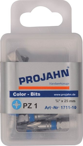 Projahn 1/4" gemarkeerde bit L25 mm Pozidriv nr. 1 pak van 10, 1711-10