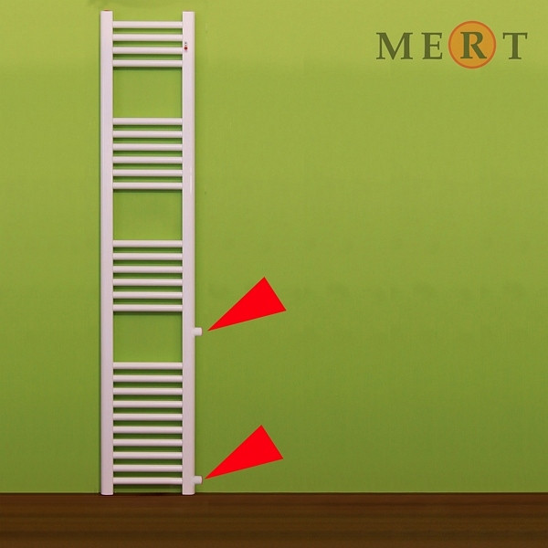 MERT vervangingsradiator wit, recht, 300 x 1500 mm, aansluitafstand aan de zijkant 500 mm, 1-30x150-ASR-50