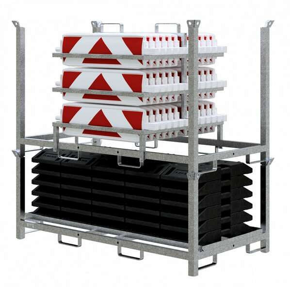 Schake SET2 bestaande uit: 1x opslag- en transportpallet, 30x grondplaten type NOX, 1x opslag- en transportpallet, 36NOXP-SET2