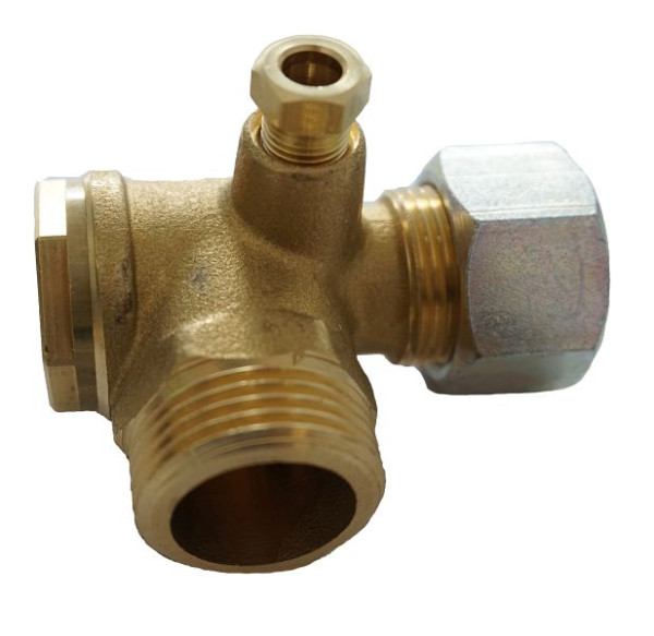 AEROTEC terugslagklep 1/4 inch AG - 10 mm buis - met ontlastaansluiting, 9414167