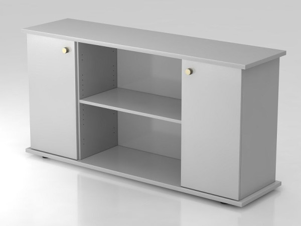 Hammerbacher dressoir 2 deuren 166cm gestreept handvat grijs/grijs, 166,1x44,8x84 cm (BxDxH), VSB2T/5/5/SG