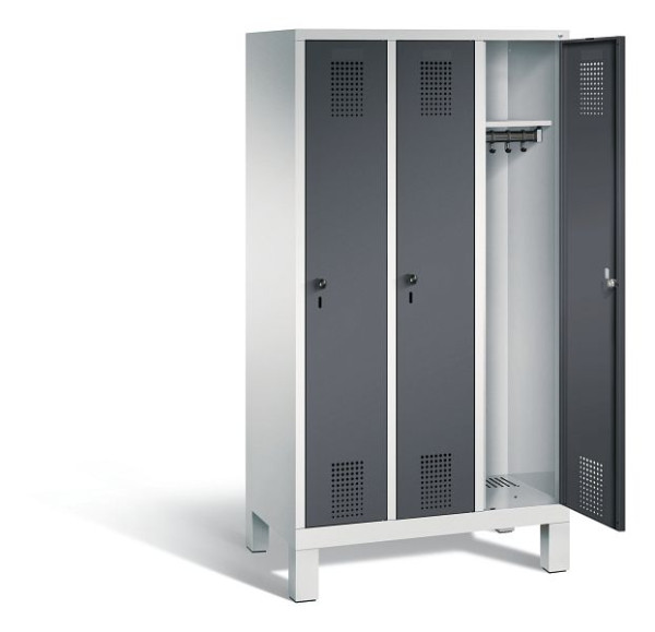C+P schoolkluis Evolo, H1650xB900xD500mm, kleur: lichtgrijs / zwartgrijs, 480106-30 S10031